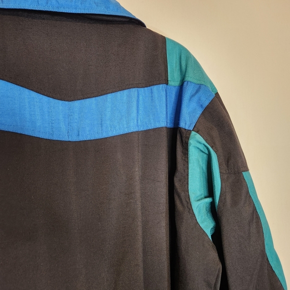 Descente Spirit Black and Blue Ski Suit Snow Bib. Vintage Large Snowboard - Picture 8 of 13